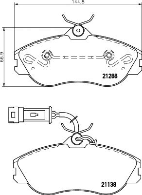 HELLA PAGID 8db355017911 -  Комплект тормозных колодок, дисковый тормоз